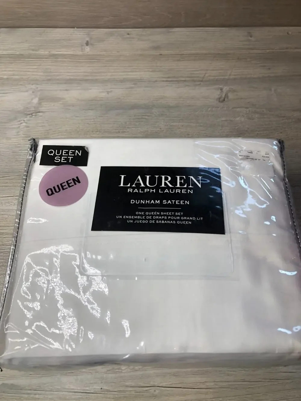 RALPH LAUREN Dunham WHITE QUEEN Cotton SATEEN SHEET Set 4PC